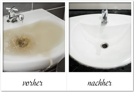 Abflussreinigung eines Waschbeckens